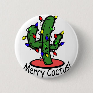 Merry Cactus 6 Cm Round Badge