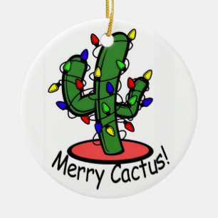 Merry Cactus Ceramic Tree Decoration