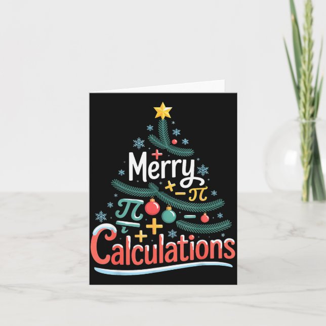 Merry Calculations Funny Math Teacher Christmas  Card (Front)
