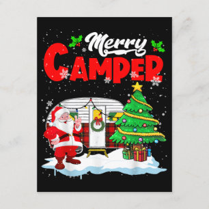 Merry Camper Christmas Santa Camper Camping Truck  Enclosure Card