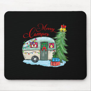 Merry Camper Christmas Santa Camper Camping Truck  Mouse Pad