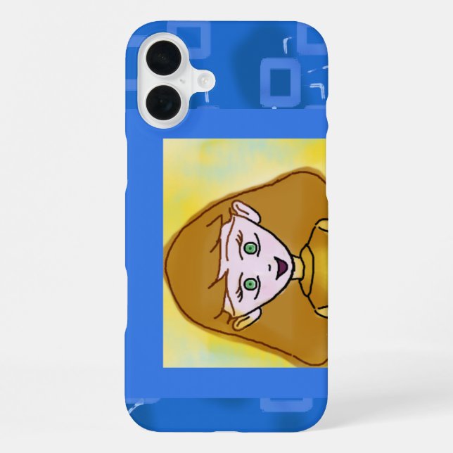 Merry Cartoon Blue Geometric Phone Case (Back)