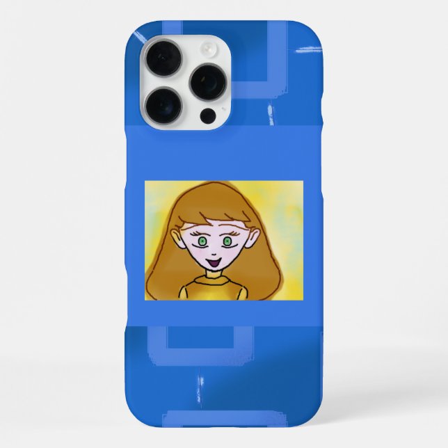 Merry Cartoon Blue Geometric Phone Case (Back)