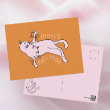 Merry Cat-mas Pink Cat Christmas Light