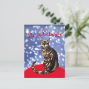 Merry Catmas, bengal cat Postcard