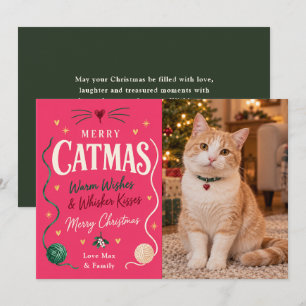 Merry Catmas Cat Christmas Photo Holiday Card