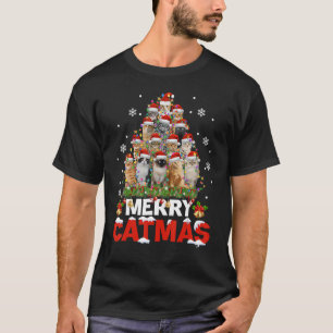 Merry Catmas Cat Christmas Pyjamas X mas Ugly Swea T-Shirt