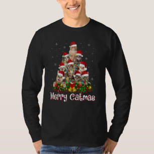 Merry Catmas Cat Christmas Pyjamas X mas Ugly Swea T-Shirt