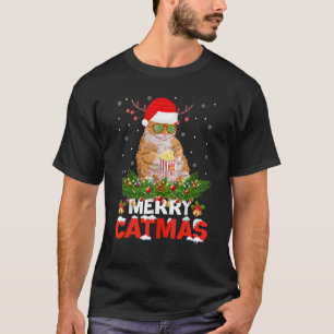 Merry Catmas Cat Christmas Pyjamas X Mas Ugly Swea T-Shirt