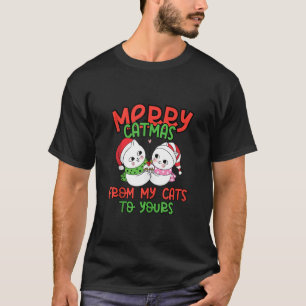 Merry Catmas Cat Lover Cat Christmas Humor Tee Tan