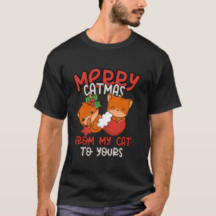Merry Catmas Cat Lover Cat Christmas Humour Tee Lo