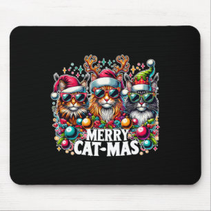 Merry Catmas Cat-mas Crew Christmas Fun Cats Mouse Pad