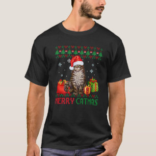 Merry Catmas Cat Ugly Christmas Maine Coon Mom Dad T-Shirt