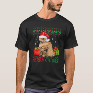 Merry Catmas Cat Ugly Christmas Selkirk Rex Cat Mo T-Shirt