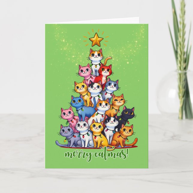 Merry Catmas Christmas Card (Front)