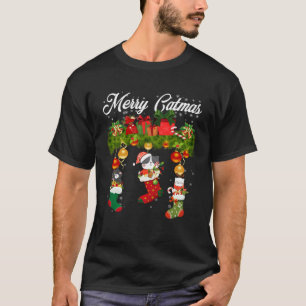 Merry Catmas Christmas Cute Cats In Socks Cat  Kid T-Shirt