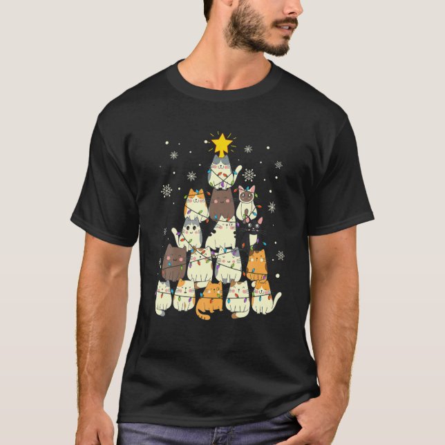 Merry Catmas Christmas Gifts For Cat Lovers Men Wo T-Shirt (Front)