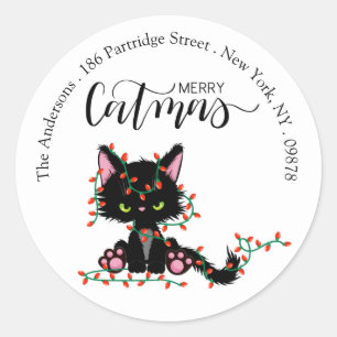 Merry Catmas Christmas Return Address Labels