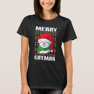 Merry Catmas Christmas Ugly Xmas Cat 1 T-Shirt