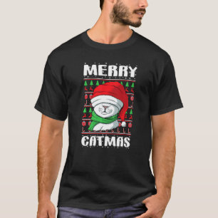 Merry Catmas Christmas Ugly Xmas Cat T-Shirt