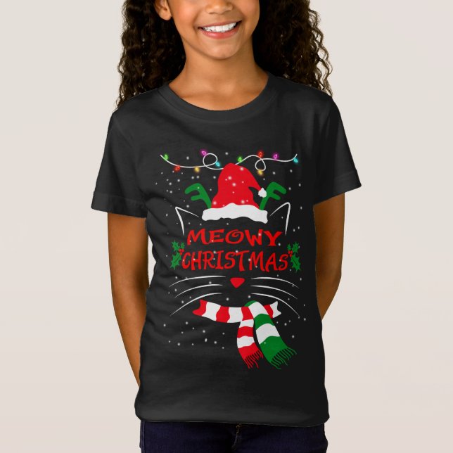 MERRY CATMAS, Cute Cat Christmas Gift, X-mas Cat T-Shirt (Front)