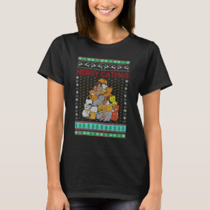 Merry Catmas Cute Cat tree Kitten Lover X-Mas Kids T-Shirt
