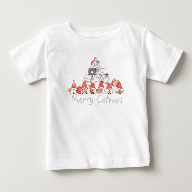 Merry Catmas Cute Christmas Xmas Baby T-Shirt (Front)