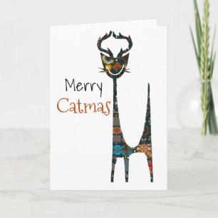 Merry Catmas Folded Greeting Card
