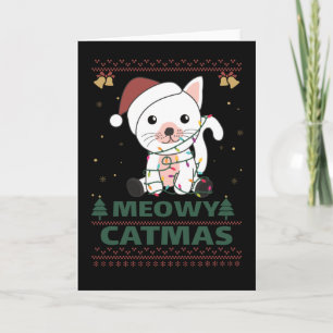 Merry Catmas Funny Cat Christmas Pun Card