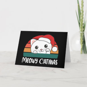 Merry Catmas Funny Cat Christmas Pun Holiday Card