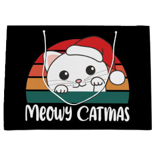 Merry Catmas Funny Cat Christmas Pun Large Gift Ba Bag