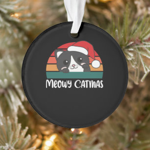 Merry Catmas Funny Cat Christmas Pun Ornament
