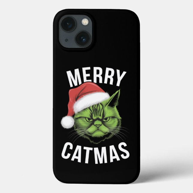 Merry Catmas Funny Cat Lovers Christmas  Case-Mate iPhone Case (Back)