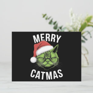 Merry Catmas Funny Cat Lovers Christmas  Holiday Card