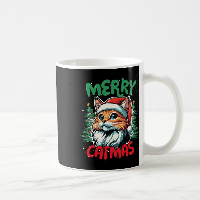 Merry Catmas Funny Christmas Duck Lover  Coffee Mug (Right)