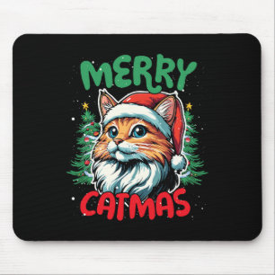 Merry Catmas Funny Christmas Duck Lover Mouse Pad