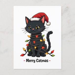 Merry Catmas Funny Christmas Feline Cat Lover Postcard
