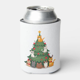 Merry Catmas Funny Christmas Tree, Cats Xmas Meow  Can Cooler
