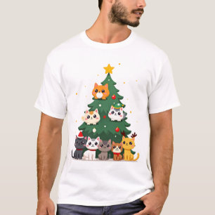 Merry Catmas Funny Christmas Tree, Cats Xmas Meow  T-Shirt