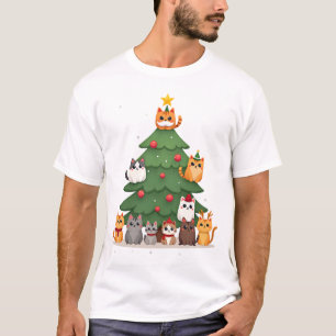 Merry Catmas Funny Christmas Tree, Cats Xmas Meow  T-Shirt