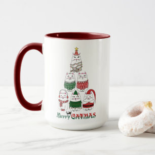 Merry Catmas Funny Meowy Christmas Kitten Mug