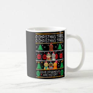 Merry Catmas Funny O Christmas Tree, Cat Xmas Meow Coffee Mug