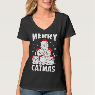 Merry Catmas Funny Pun Christmas Cat Lover Matchin T-Shirt
