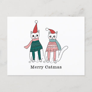Merry Catmas  Holiday Postcard
