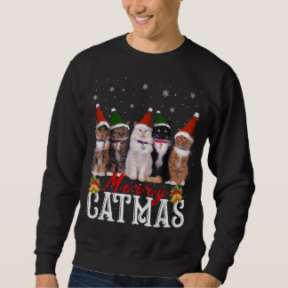 Merry Catmas Matching Family Cat Lover Xmas Sweatshirt