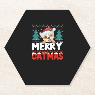 Merry Catmas   Paper Coaster