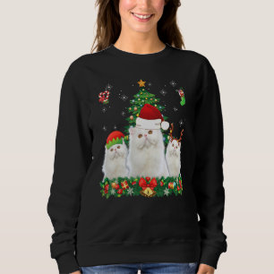 Merry Catmas Persian Santa Elf Reindeer Cat Christ Sweatshirt