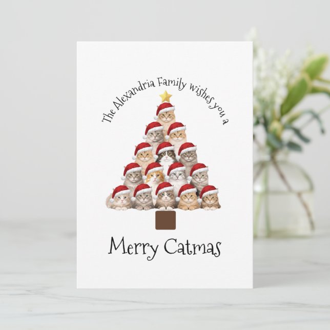 Merry Catmas Personalized Family Christmas Holiday (Standing Front)