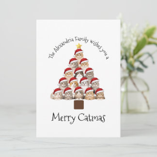 Merry Catmas Personalized Family Christmas Holiday Card