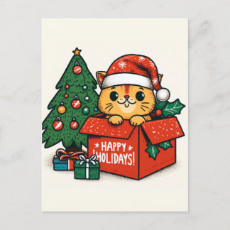 Merry Catmas Surprise: Christmas Cat in a Box Card